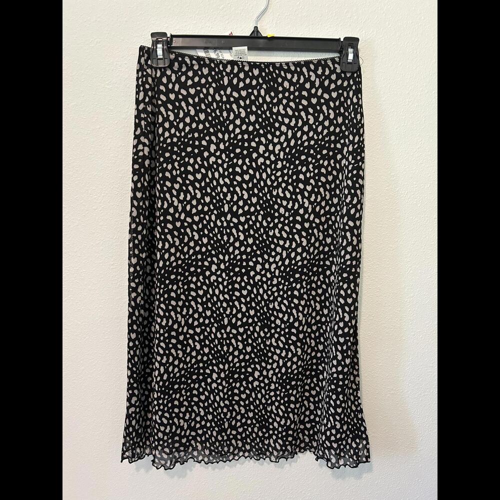 Urban Romantics Black and Beige Animal Print Skirt